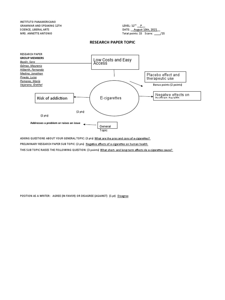 Copia de Research Paper Topic Classwork | PDF