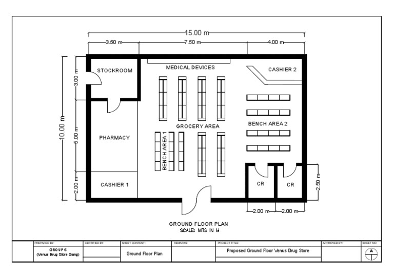 Ground Floor Plan for Venus Drug Store | PDF