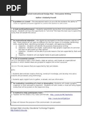 Persuasive Writing Lesson Plan