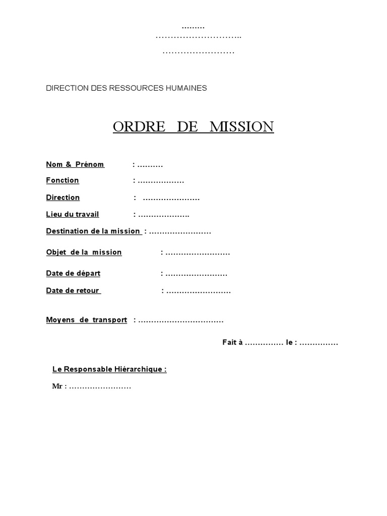 Ordre De Mission Cnrs Pdf | LA DEMANDE DE MISSION LES ETAPES – CVVI