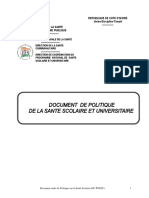 Document de Politique de La Santé Scolaire Et Universitaire 2007. Côte D'ivoire