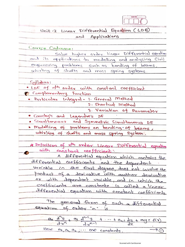 M-III Unit - 1 LDE and It S Application-20210501T094230Z-001 | PDF
