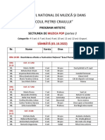 Program Sambata Muzica Usoara 1 Dans Modern