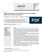 Agenesia Del Cuerpo Calloso. Discordancia Clã Nico-Radiolã Gica. AnÃ¡lisis Tras 15 Aã Os de Experiencia