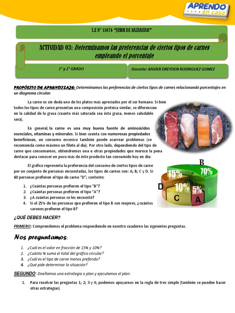 1°y2° - ACTIVIDAD 3 | PDF | Carne | Comida y bebida