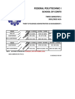 Approved Third Semester Lecture Timetable For Converted Students