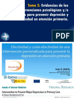 TEMA 2, Evidencias de Las Intervenciones Psicológicas para Prevenir La Depresión en AP