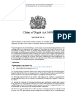 Claim of Right Act 1689