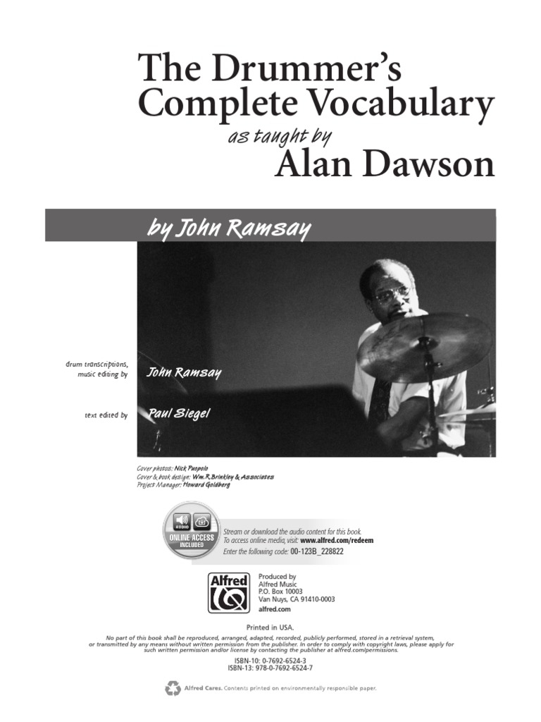 Drummers Complete Vocabulary Dawson SAMPLE PDF Jazz
