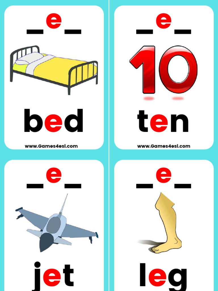 PhonicsCVCWordsLetterEFlashcards PDF