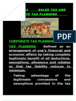 Unit - 4 Sales Tax and Corporate Tax Planning