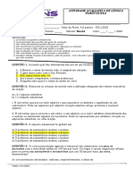 Avaliação de RO1 8 ANO. Gabarito