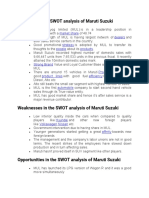 Maruti Suzuki Swot Analysis