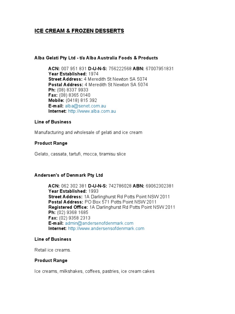 Ice Cream and Frozen Desserts PDF Ice Cream Milkshake