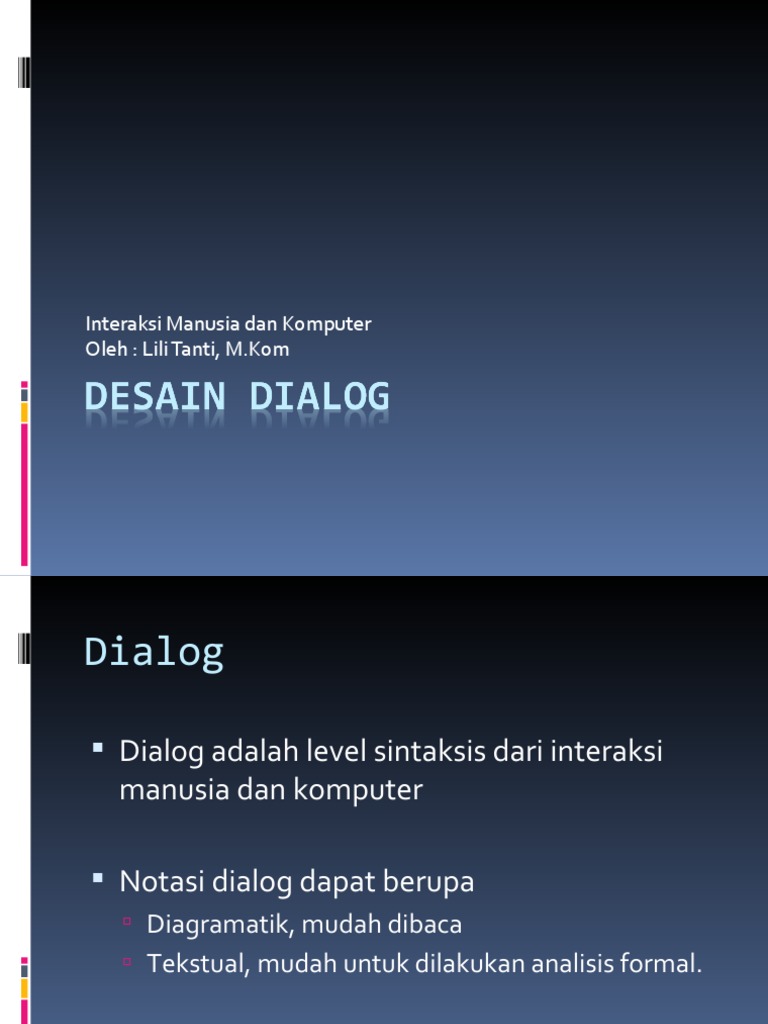Desain Dialog dalam Interaksi Manusia-Komputer | PDF