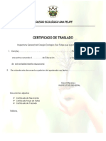 Certificado de Traslado