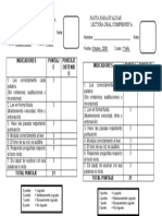 Pauta para Evaluar Lectura Oral Comprensiva