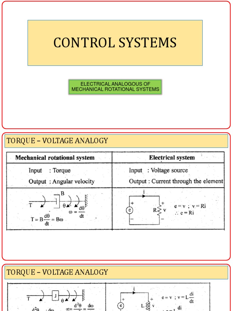 Torque-Voltage and Torque-Current Analogy | PDF | Teaching Methods ...