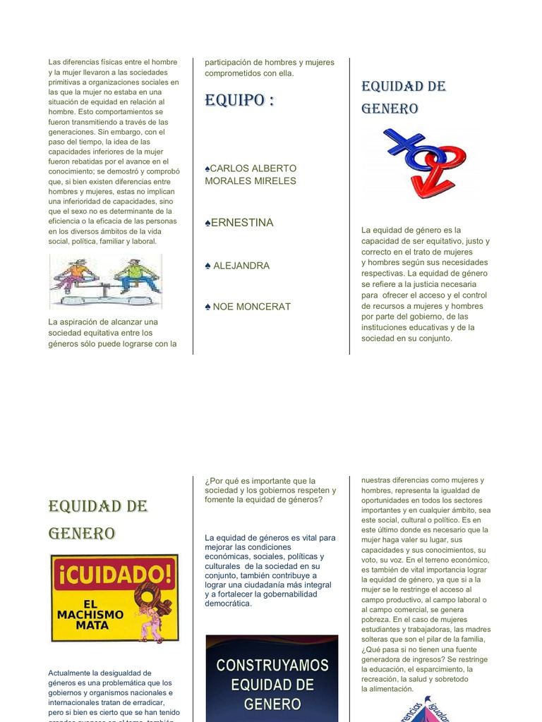Tríptico sobre Igualdad de Género | PDF
