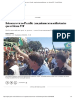 Novo Protesto de Meia Dúzia Em Brasília_Bolsonaro Desce de Helicóptero Sobe Em Cavalo