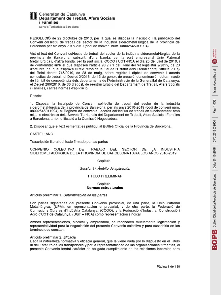 Convenio Metal Barcelona 20182019 PDF
