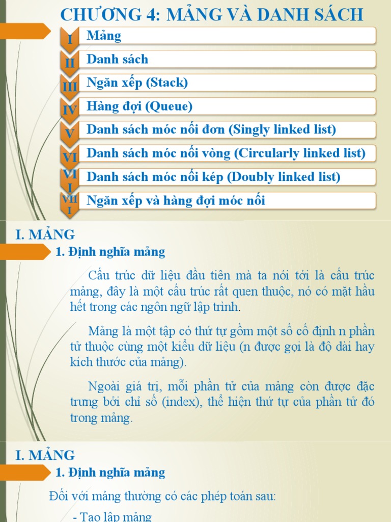 Chuong 4 Mang Va Danh Sach V2 | PDF