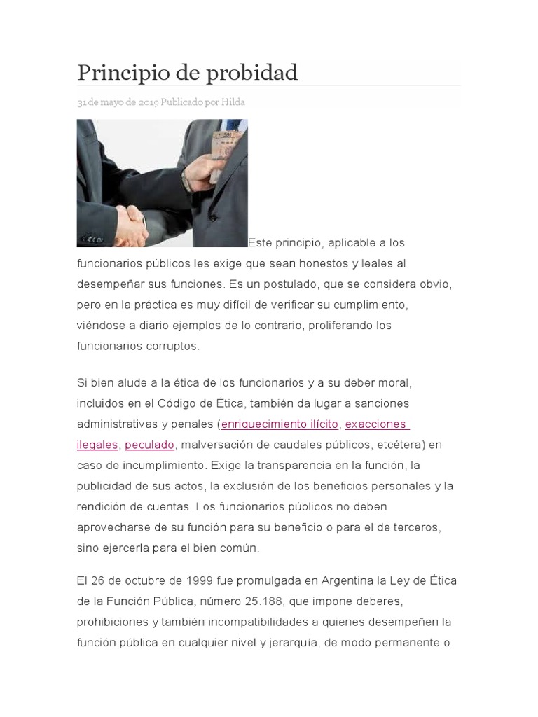 Principio de Probidad | PDF