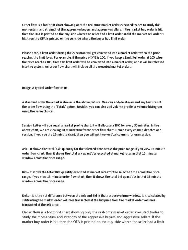 Order Flow Analysis Pdf Order Exchange Prices