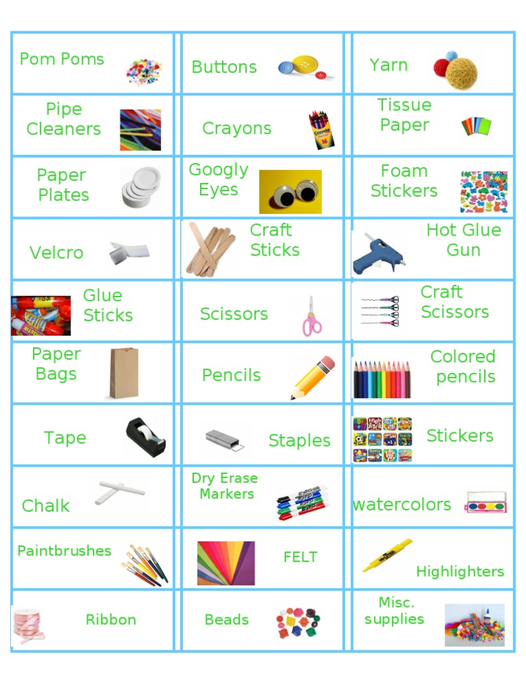 Essential Craft Supplies List | PDF | Home & Garden