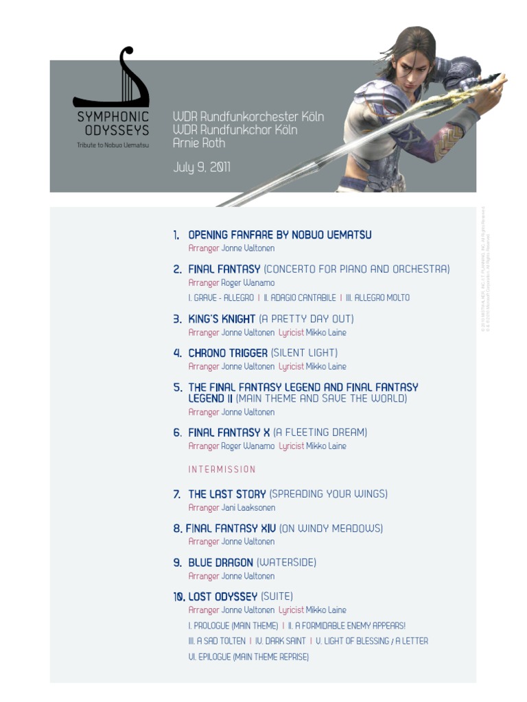 SymphonicOdysseys ProgrammOnlineSheet | PDF