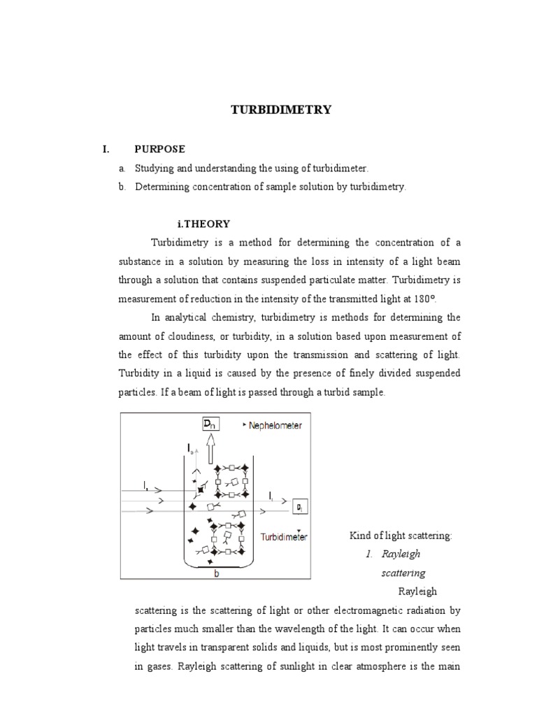 TURBIDIMETRY Scattering Light