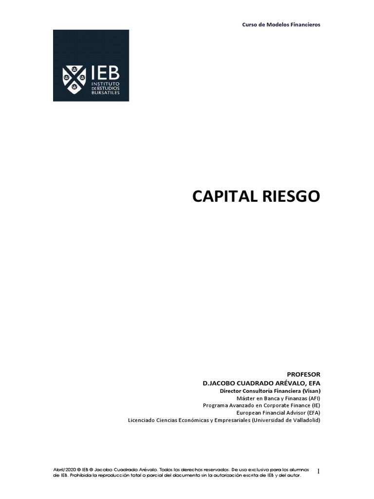 1 NotaTecnicaCapitalRiesgo | PDF | Finanzas corporativas | Capital de ...