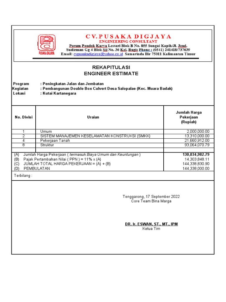 RAB Box Culvert | PDF | Metode & Bahan Ajar