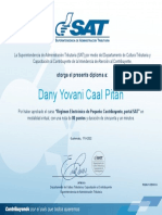 Certificate For Dany Yovani Caal Pitan For - R - Gimen Electr - Nico de Pequ...
