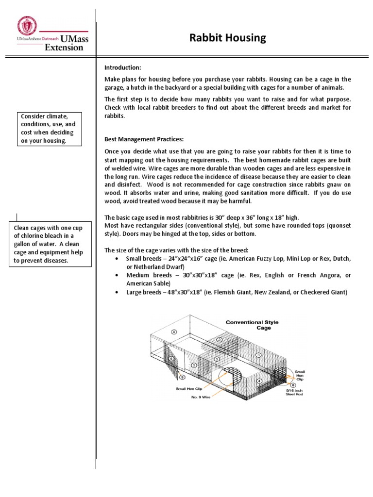 Rabbit Housing and Cage Design Guide | PDF | Agriculture | Nature