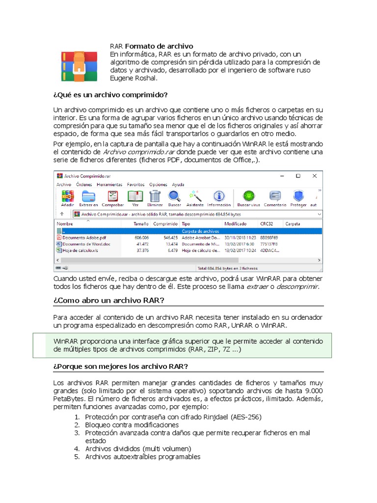 RAR Formato de Archivo | PDF | Archivo de computadora | Arquitectura de ...