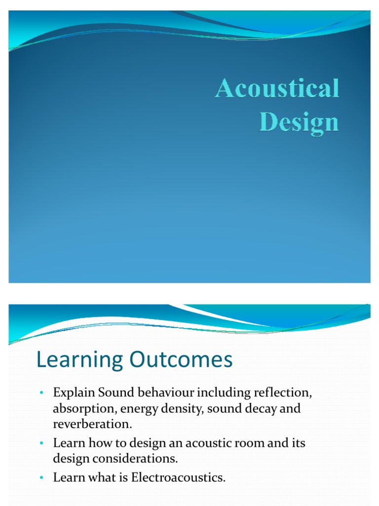 Acoustic Design | PDF | Loudspeaker | Waves