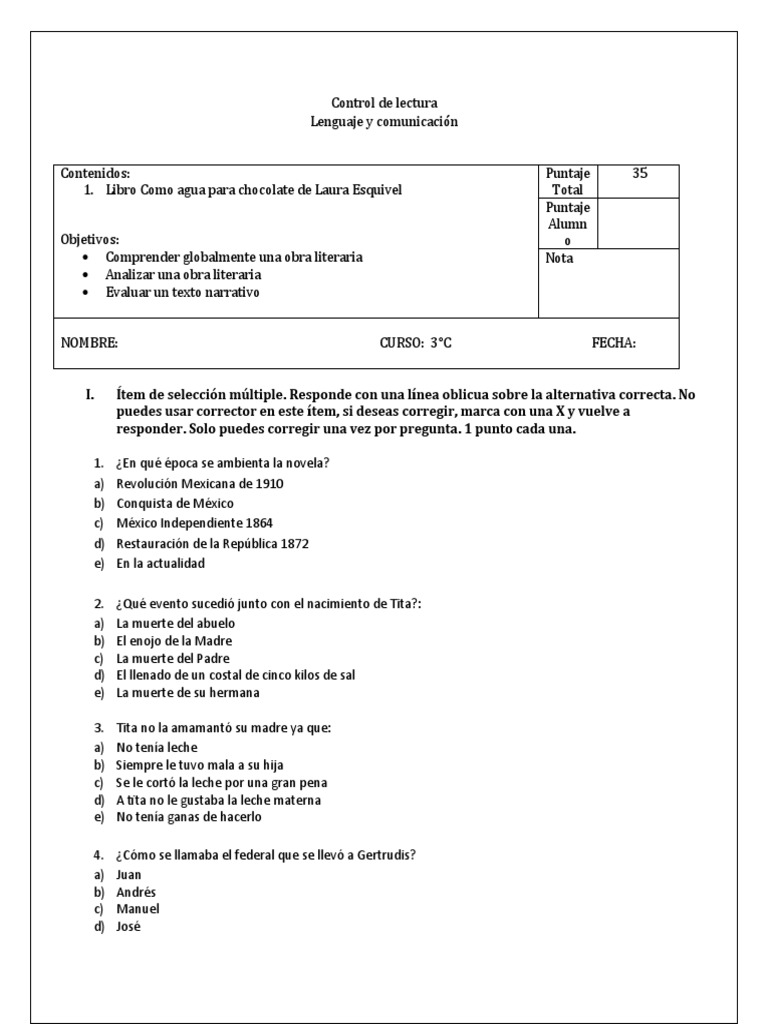 Como Agua para Chocolate PDF