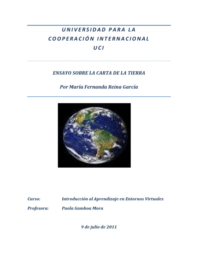 Ensayo Carta de La Tierra