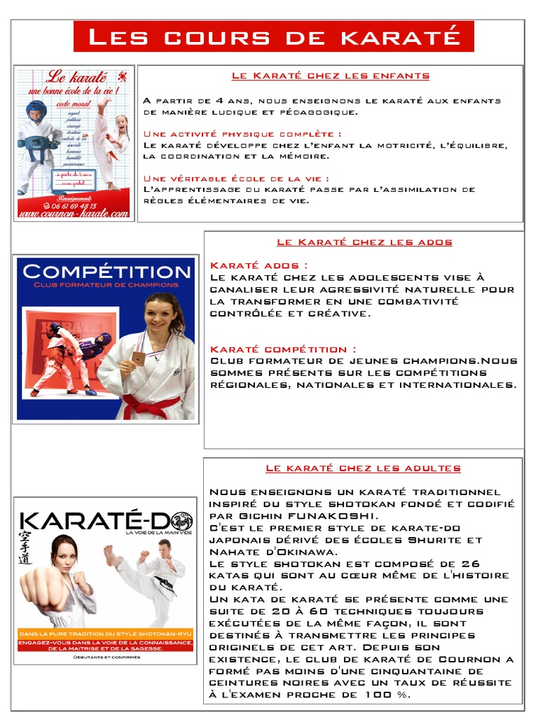 Cours de Karaté et Self-Défense | PDF | Karaté | Shōtōkan-ryū