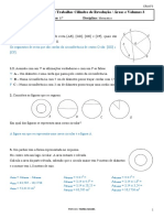 Resolução de exercícios de áreas e volumes de figuras geométricas