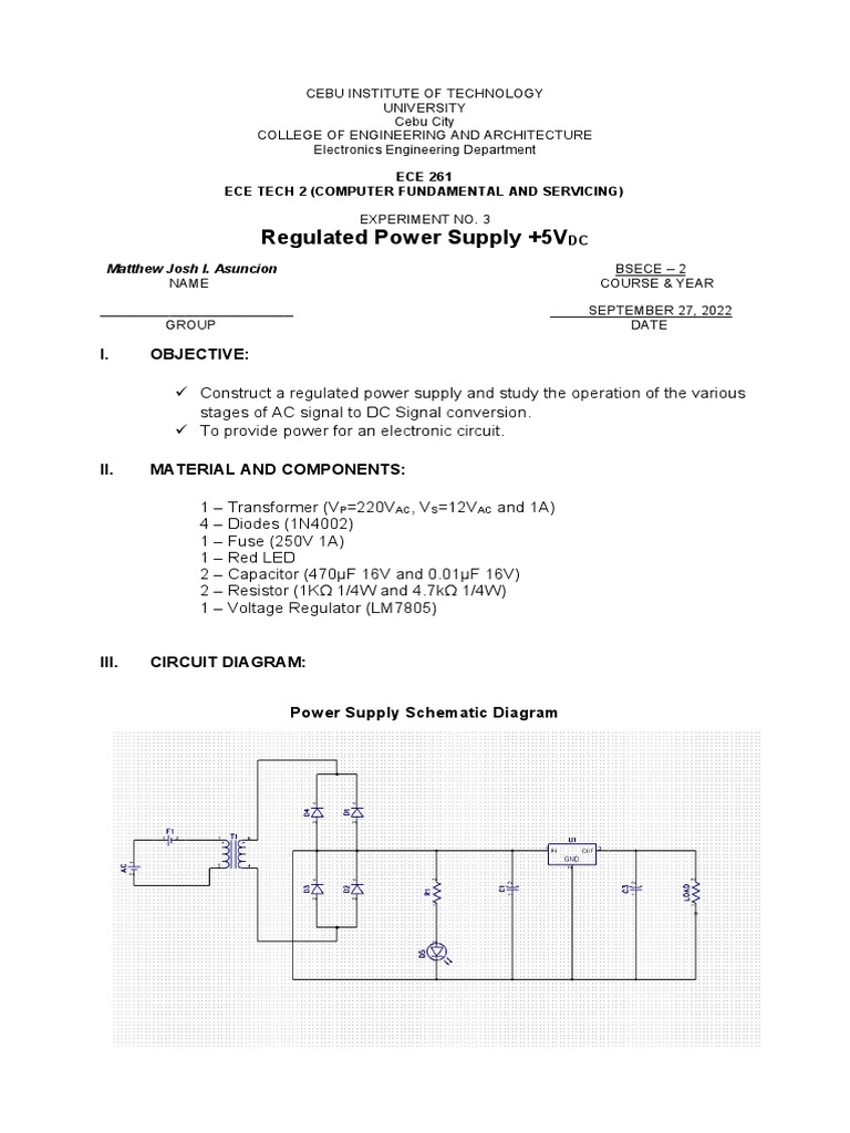 Ece 261 Lab Activity 3 Power Supply Pdf