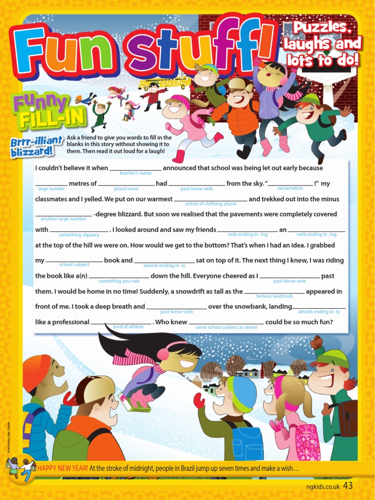 Story Frame Blizzard PDF Verb Linguistic Typology