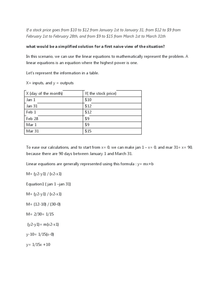 If A Stock Price Goes From | PDF | Equations | Mathematical Concepts