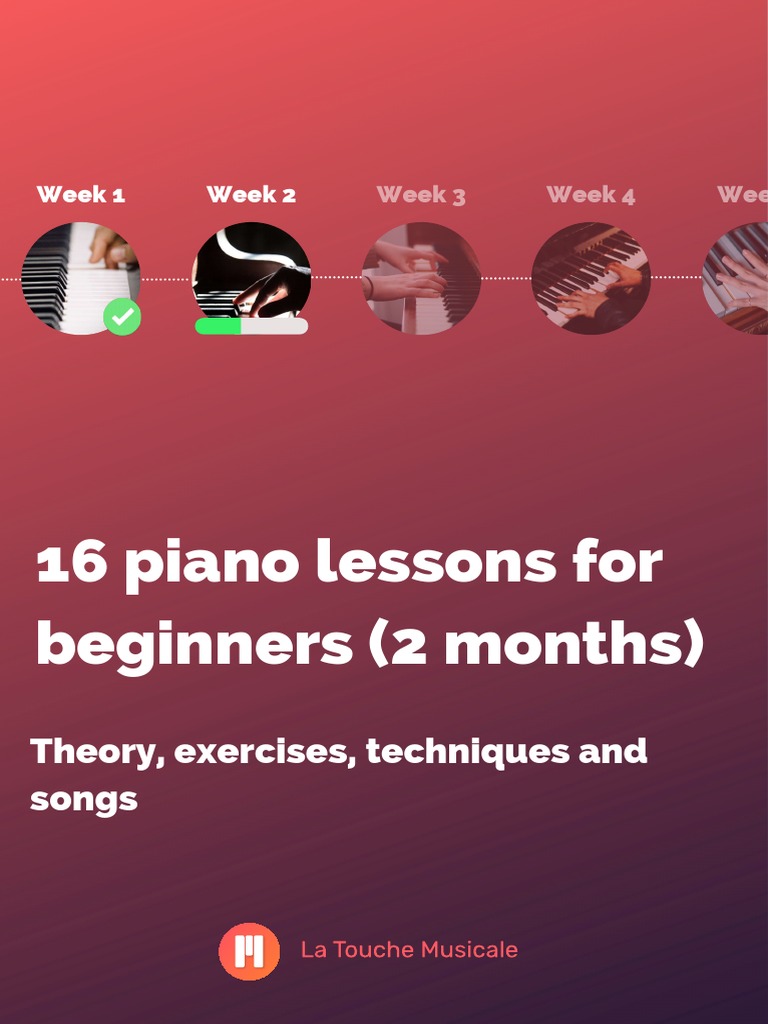 8-Week Beginner Piano Course | PDF | Interval (Music) | Scale (Music)