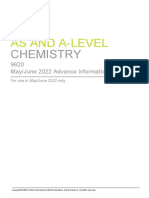 Oxfordaqa Advance Info 9620 International A Level Chemistry May June 2022