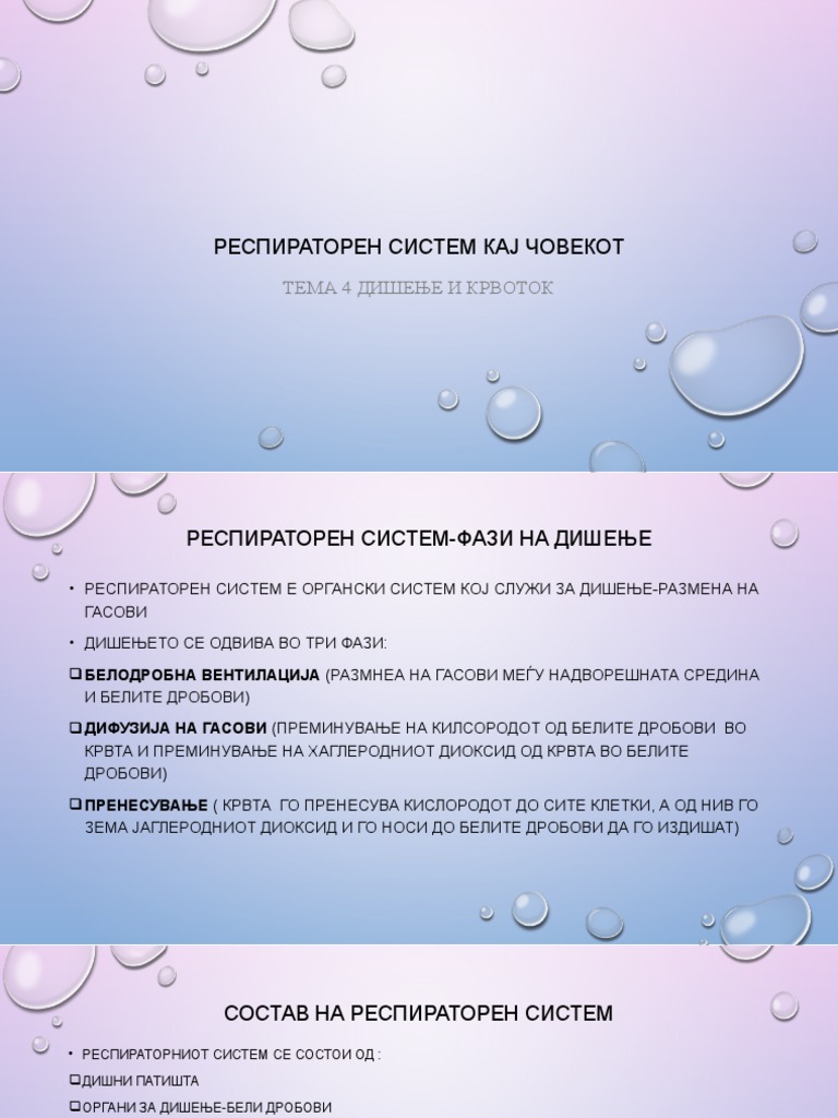 РЕСПИРАТОРЕН СИСТЕМ КАЈ ЧОВЕКОТ | PDF