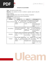 Rubric Speaking Exam Unit 2