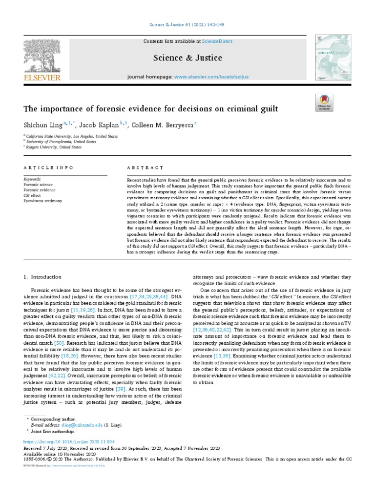 Nadine Salsabila Surya The Importance of Forensic Evidence For
