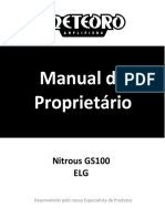 BH VINTAGE Meteoro Amplificador Nitrous 100G Manual Do Usuário